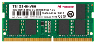 8GB DDR4 2666 SO-DIMM 2Rx8 512Mx8 CL19 1.2V