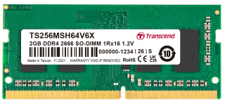 2GB DDR4 2666 SO-DIMM 1Rx16 256Mx16 CL19 1.2V