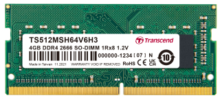 4GB DDR4 2666 SO-DIMM 1Rx8 512Mx8 CL19 1.2V