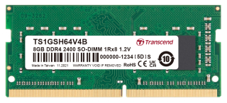 8GB DDR4 2400 SO-DIMM 1Rx8 1Gx8 CL17 1.2V