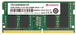 8GB DDR4 2133 SO-DIMM 2Rx8 512Mx8 CL15 1.2V