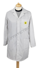 white antistatic coat, size L