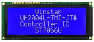 20x4 LCD STN Blue Neg. 146x62.5x13.6mm white B/L LAT+CYR