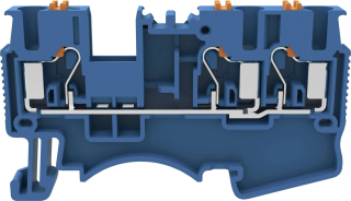 Клема редова пружинна 0.2…4mm2 за шина TS35x15, TS35x7.5, 24A 800V, синя