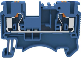 DIN rail terminal block 0.2...2.5mm2 for TS35, spring clamp, 24A 800V, blue