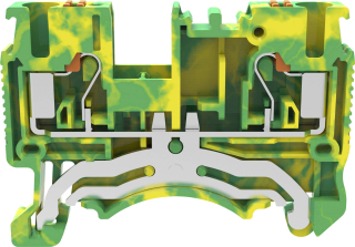 DIN rail terminal block 0.2...4mm2 for TS35, spring clamp, 24A 800V, green-yellow