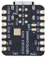 ESP32-C3 32-bit RISC-V SoC@160 MHz; SRAM 400KB; Flash 4 MB; WiFi 2.4MHz&BLE5.0; supported by Arduino/CircuitPython; 21x17.5mm