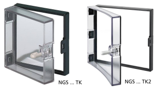 Uninorm | Crystal-clear front door, snap-on, with knob, polycarbonate