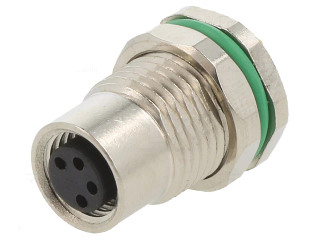 M8A Receptacle; Female; 4Pin; Rear Fastened; A Code; Solder Type