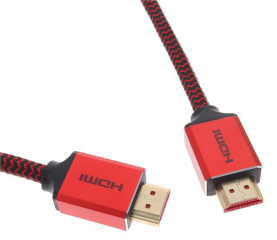 HDMI-A Male to HDMI-A Male; Ultra High Speed 8K/4K; 1.0m; Black/Red Braided; Blister Pack