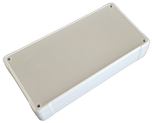Type 6065; 206x106x40mm; Moulded inner bosses for PCB mounting; Recessed area for labeling; ABS; Grey; UL-94VO