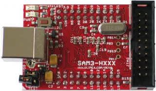 Header development board for ATSAM3S4BA microcontroller