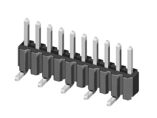 Pin Header, 1 Row, 21 Pole, Pin height 3.0mm, Straight, SMD, 1.27mm