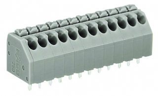 Push-Button Terminal Block, 8.0A/320V(IEC/EN), 4-pole, RM3.5mm, 45°, Grey, AWG24-16
