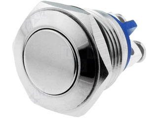 Vandal-proof switch SPST momentary 16mm 2A/48Vdc,