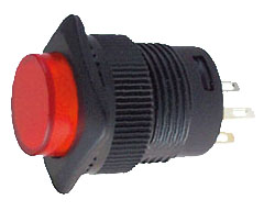 SPST OFF-ON M16 6A/250V red LED