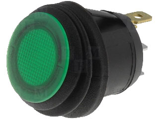 switch 3p SPST ON-OFF 23x19.8mm 10A/250Vac, Green