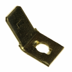 Клема 6.3 мм за монтаж върху платка с нит или винт, мъжка, 45° 