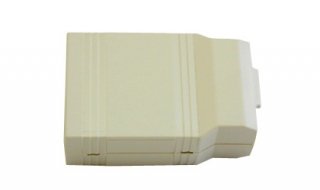 Small connector housing with a blank end and a DB-9 R/A end, 63x43x23