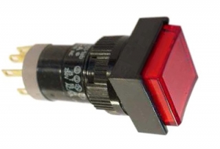 Socket, alt. 1NO+1NC 28V 40mA RED square