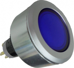 35mm кръгъл метален незад. 1NO+1NC СИН светодиод IP65