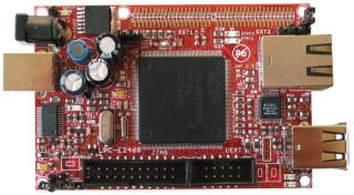 uC Linux development prototype board with LPC2468 USB,ETHERNET, SD/MMC in credit card format 