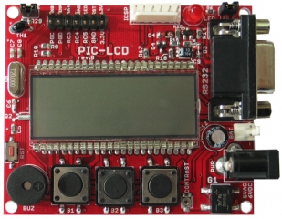 Development board with PIC18LF8490 and LCD display