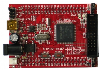 Header board for STM32F107 CORTEX-M3 microcontroller 