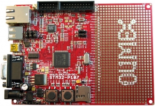 Prototype board for STM32F107 CORTEX-M3 microcontroller 