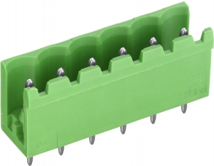 12A 250V AC Pin Strip Female 2POLE 5мм; вертикална; зелена