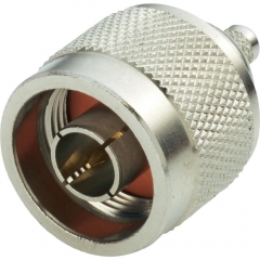 RF / Coaxial Connector, N Coaxial, Straight Plug, Crimp, 50 ohm, RG58, RG58C, Brass