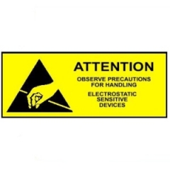 ESD adhesive label 50X25mm "ATTENTION", 1000pcs