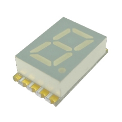 Yellow(590nm) Single digit seven-segment LED Indicator, CA, 0.3"/7.62mm, 25mA