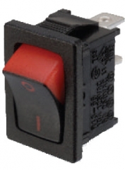 SPST ON-OFF 19.2x13mm 1.5A/250Vac чернo+червенo