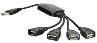 Hub USB 2.0 Akyga AK-AD-13 4 ports black 15cm