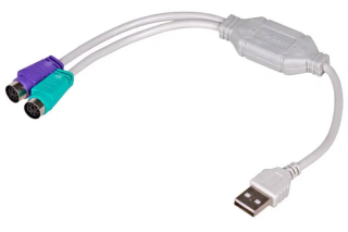 Adapter with cable Akyga AK-AD-15 USB A (m) / 2x PS/2 (m) 2x 15cm