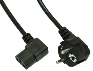 Angle Power Cable Akyga AK-PC-02A CCA 3x0.5mm? CEE 7/7 / IEC C13 1.5 m