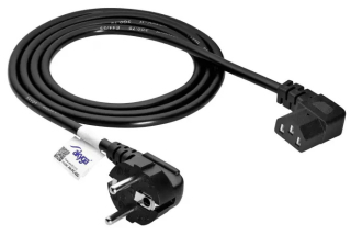 Angle Power Cable Akyga AK-PC-02C CU 3x0.75mm? CEE 7/7 / IEC C13 1.5m