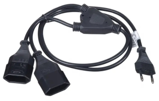 Extension "Y" Power Cable Akyga AK-RD-05A CU 2x0.5mm? Europlug Typ C / 2x CEE 7/16 1.2 m