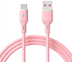 Cable USB Akyga AK-USB-61 USB A (m) / USB type C (m) ver. 2.0 18W 1m Pink Silicone