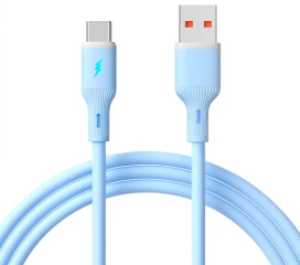 Cable USB Akyga AK-USB-63 USB A (m) / USB type C (m) ver. 2.0 18W 1m Blue Silicone