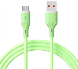 Cable USB Akyga AK-USB-64 USB A (m) / USB type C (m) ver. 2.0 18W 1m Green Silicone