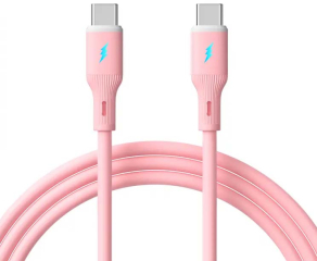 Cable USB Akyga AK-USB-66 USB type C (m) / USB type C (m) ver. 2.0 60W 1m Pink Silicone