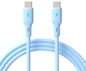 Cable USB Akyga AK-USB-68 USB type C (m) / USB type C (m) ver. 2.0 60W 1m Blue Silicone