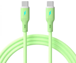 Cable USB Akyga AK-USB-69 USB type C (m) / USB type C (m) ver. 2.0 60W 1m Green Silicone