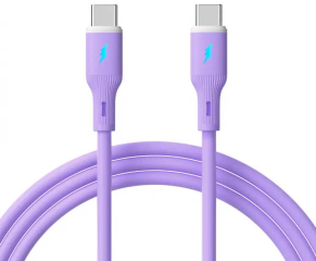 Cable USB Akyga AK-USB-70 USB type C (m) / USB type C (m) ver. 2.0 60W 1m Purple Silicone