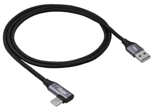 Cable USB Akyga AK-USB-74 USB type A (m) / USB type C (m) Angle ver. 2.0 60W 1m