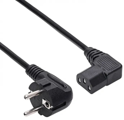 Angle Power Cable Akyga AK-PC-12A CCA 3x0.75mm? CEE 7/7 / IEC C13 3 m