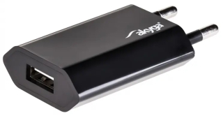 Wall charger Akyga AK-CH-03BK 5W USB-A 5V / 1A black