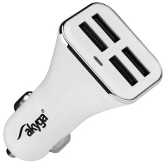 Car charger 12/24V Akyga AK-CH-09 34W 4x USB-A 5V / 6.8A white